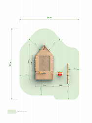 Песочница  SandBox Лодочка с качелями ,пропитка(сосна)