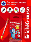 Восковые мелки 8 цветов, ErichKrause Jolly Friends, круглые