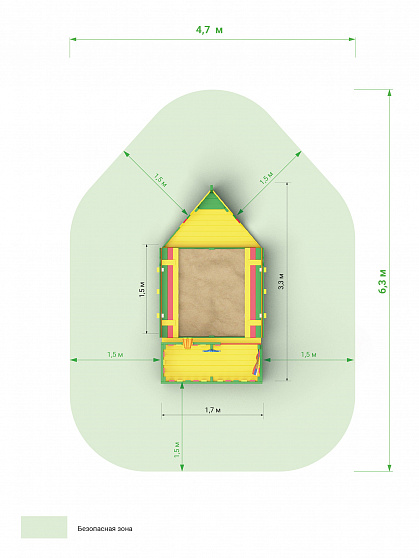 Песочница  SandBox Лодочка ,цветная(сосна)