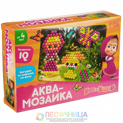 Аквамозаика с декорациями Маша и Медведь «Прогулка в лесу»