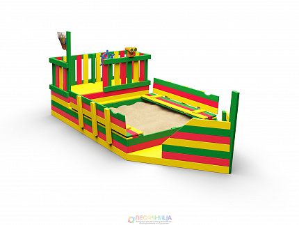 Песочница  SandBox Лодочка ,цветная(сосна)