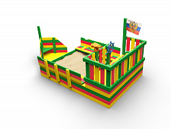 Песочница  SandBox Лодочка ,цветная(сосна)