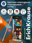 Карандаши 12 цветов, ErichKrause Mine Block, пластиковые, шестигранные