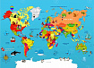 Настенное панно "Карта мира" 1,1*0,8м