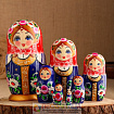 Матрешка "Синий сарафан"  21см, 7 кукольная, ручная роспись