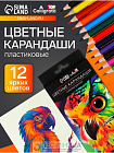 Карандаши цветные, 12 цветов,  TOP, шестигранные, пластиковые
