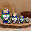 Матрешка "Божья коровка", синяя, 10 кукольная