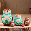 Матрёшка "Розовые цветы", 5 кукольная, 14 см