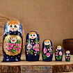 Матрёшка «Золотой медальон», синее платье, 5 кукольная, 15 см