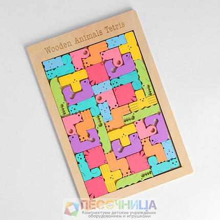 Головоломка «Тетрис с животными» 40 фигур, 27х18х1 см