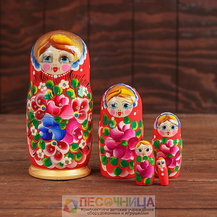 Матрёшка 5 в 1, расписная