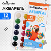Акварель , 12 цветов, без кисти, картон, МИКС