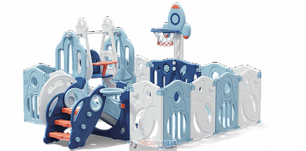 Манеж UNIX Kids SUPREME Space 200x200 Blue с качелями