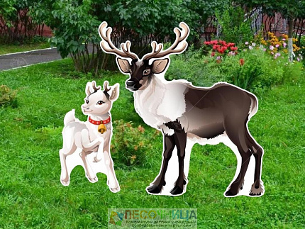 Композиция уличных фигур "Северные олени"